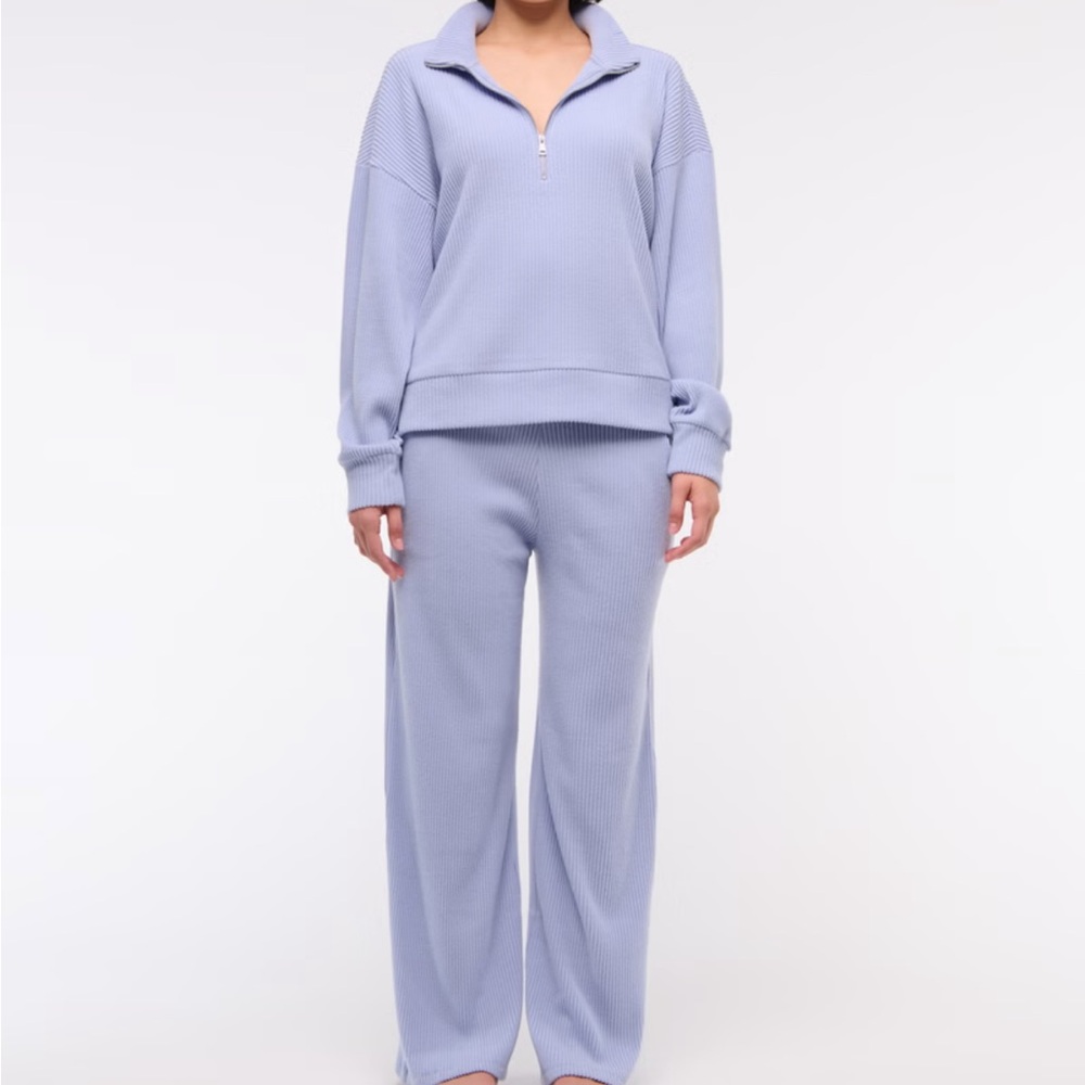 Abercrombie & Fitch Lounge Brushed Rib Half-Zip and Pant set